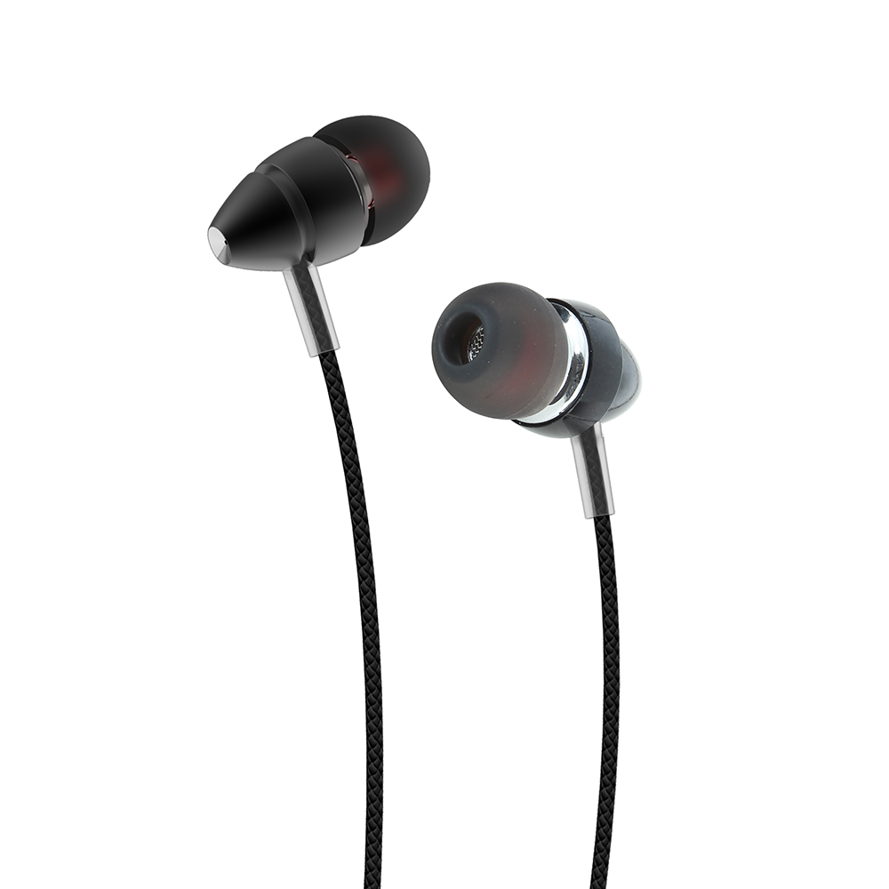 AXL AEP05 Wired Earphones with Mic, Noise Cancellation, HD Sound and Compatibility with All Devices (Black)