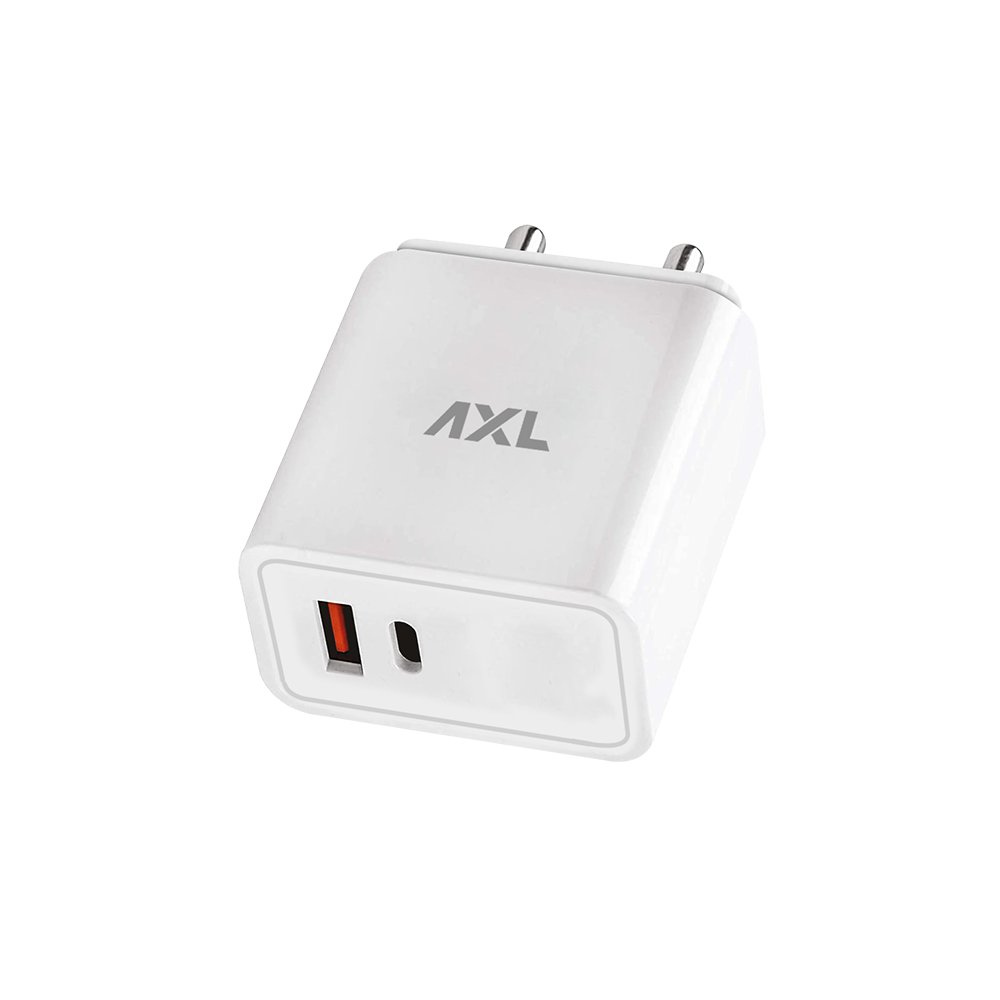 AXL AWC-PQ5N 20W PD+QC Wall Charger, Quick Charger 3.0A USB Port for iOS & Android Devices, Fast Charging (White)
