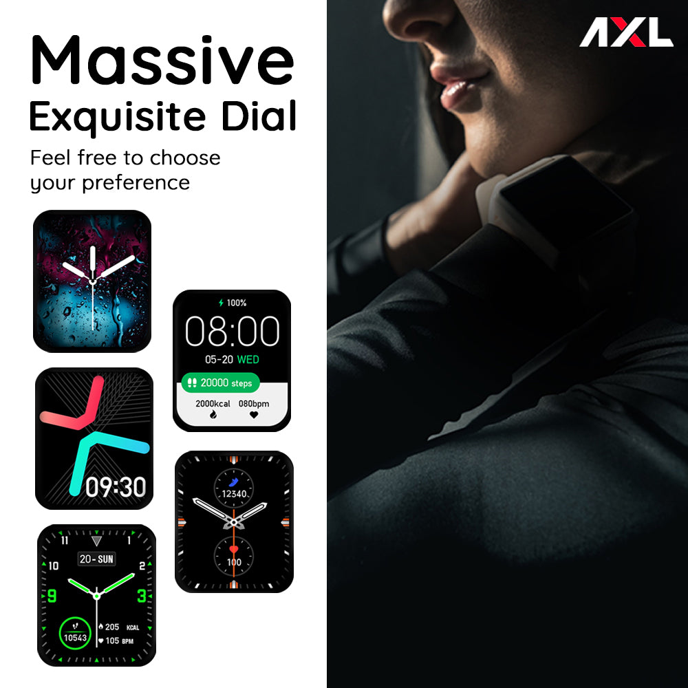 AXL Ranger BT Calling Full Touch Smart Watch with 1.80" HD Display, 7 Sports Modes | Call Notification | Up to 30 Days Battery Life