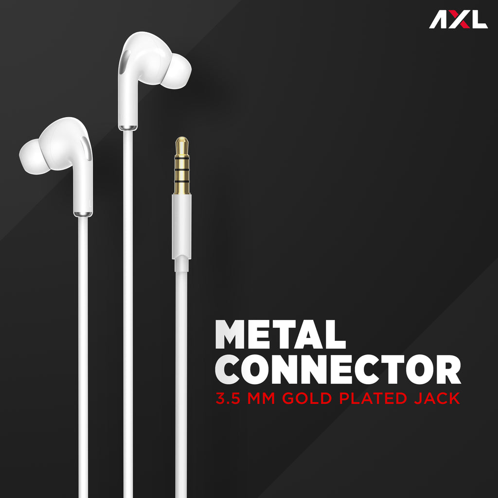 AXL-AEP-16 In-Ear Earphones with Mic Wired Headset  (White, In the Ear)