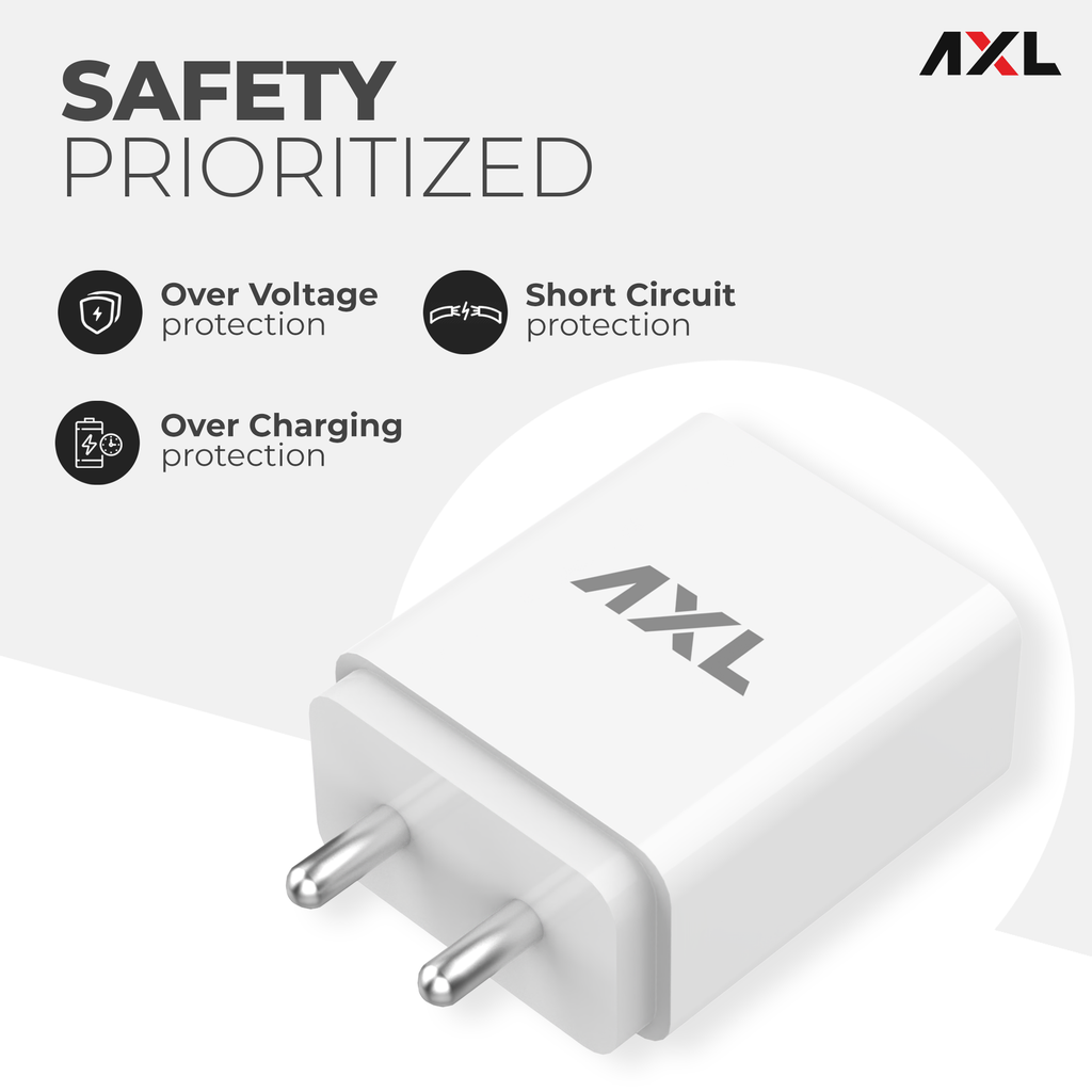 AWC34M 3.4A Dual Output Wall Charger with Micro-USB Cable