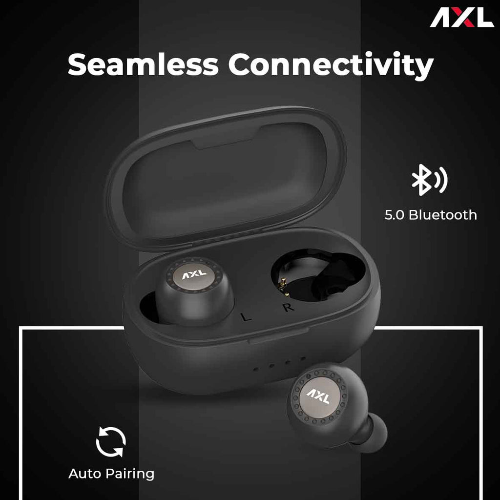 AXL A12J Bluetooth Truly Wireless in-Ear Earbuds with Mic (Black)