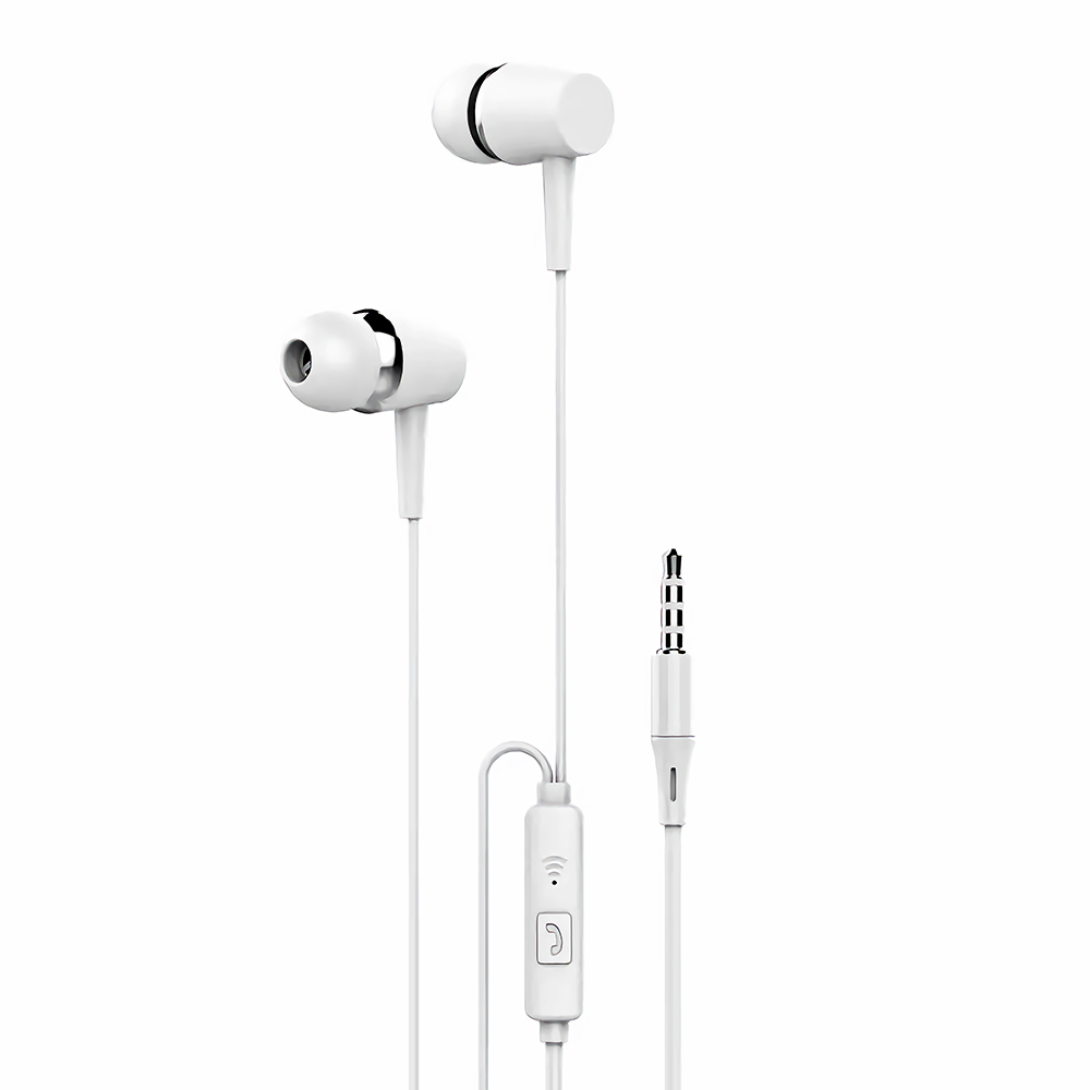 AXL PA-06 In-Ear Wired Earphone with Mic 3.5mm Jack | 1.2 Meter Cable | High Bass | Black/White