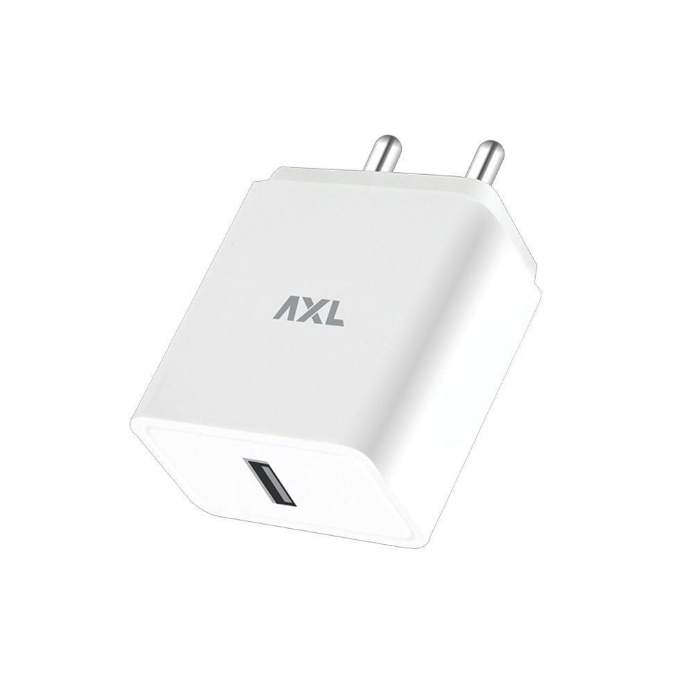 AXL FC22-5 22W | Wall Adapter with Cable | 3.0A Fast Charging | Single USB Port for All Mobile & Other USB Devices (White)