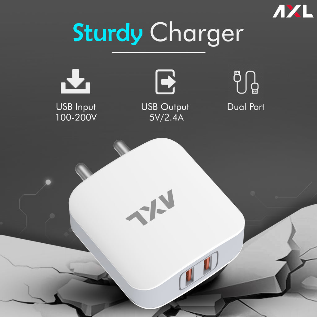 AWC24M 2.4A  Dual Output Wall Charger